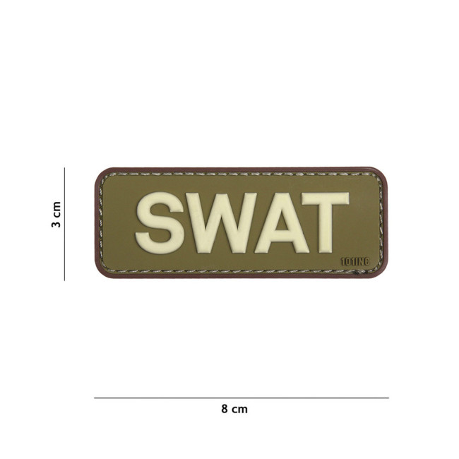 Patch 3D PVC SWAT Vert/Marron - 101 Inc