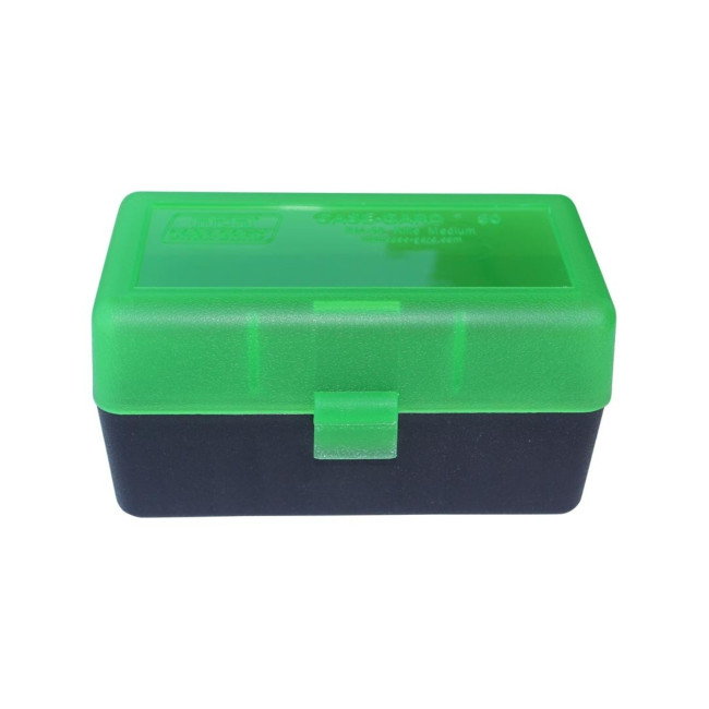 Boite à munition 50 cartouche à couvercle du 243lr au 308W Verte Noire - MTM Case-Gard