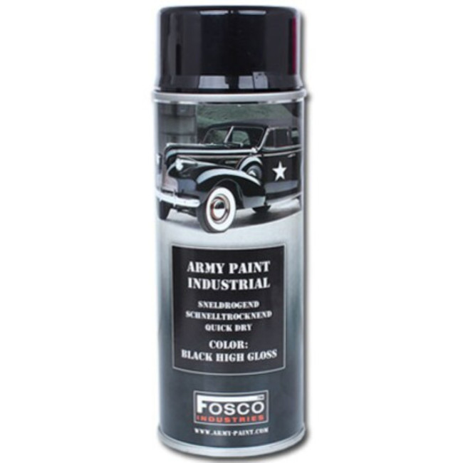 Militaire verfspray Glanzend Zwart 400 ml - Fosco Industries