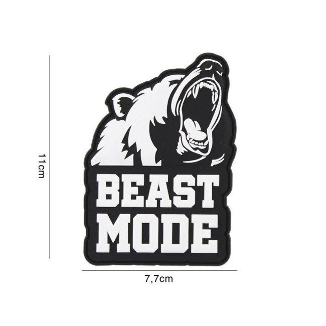 Patch 3D PVC Beast mode zwart - 101 Inc