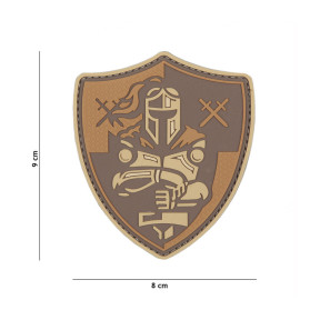 Patch 3D PVC Bouclier chevalier marron- 101 Inc