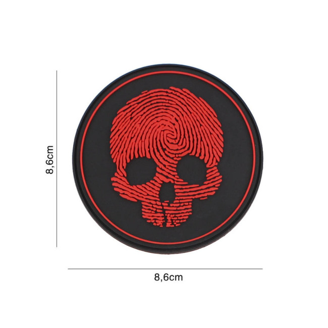 Patch 3D PVC Schedel vingerafdruk rood - 101 Inc