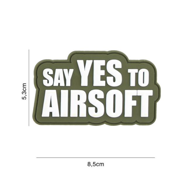 Patch 3D PVC Say yes to Airsoft Vert - 101 Inc