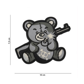 Patch 3D PVC Terror Teddy - Gris - 101 Inc
