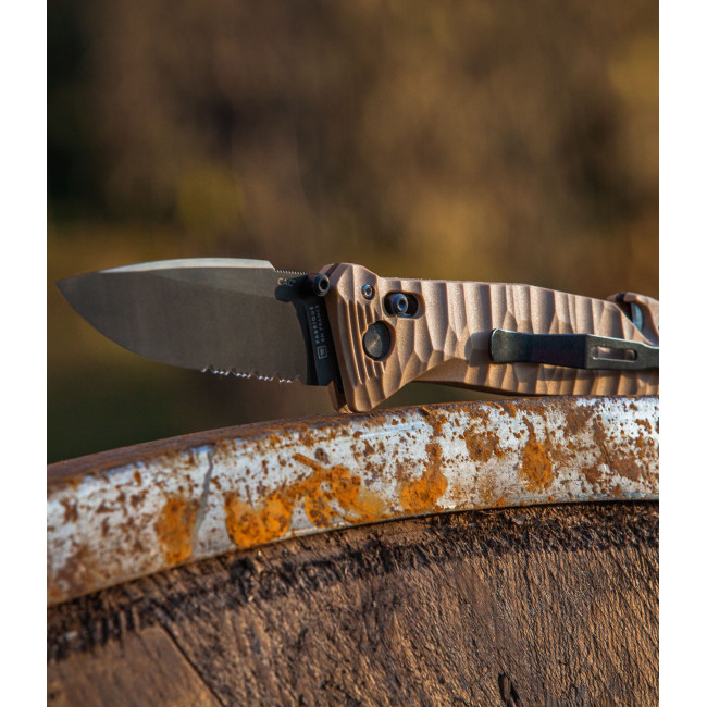Couteau de poche Cac® S200 serration PA6 Vengeur Edition tan - TB Outdoor