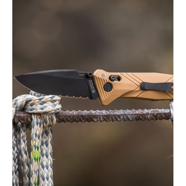 Couteau de poche Cac® serration PA6 Vengeur Edition tan - TB Outdoor
