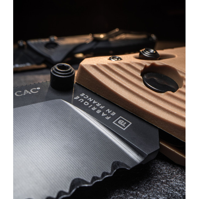 Nóż kieszonkowy Cac® ząbkowany PA6 Vengeur Edition tan - TB Outdoor
