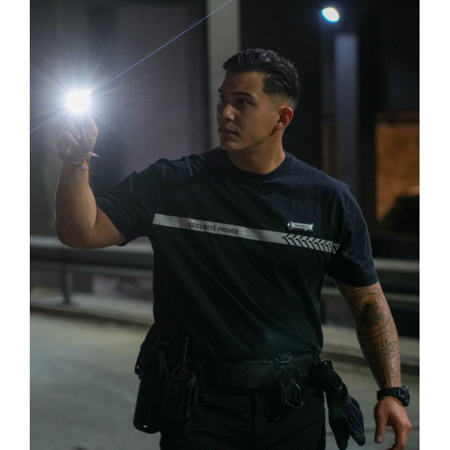 Koszulka 210g napisy i pasek Ochrona Prywatna Czarna - Safetek by GK