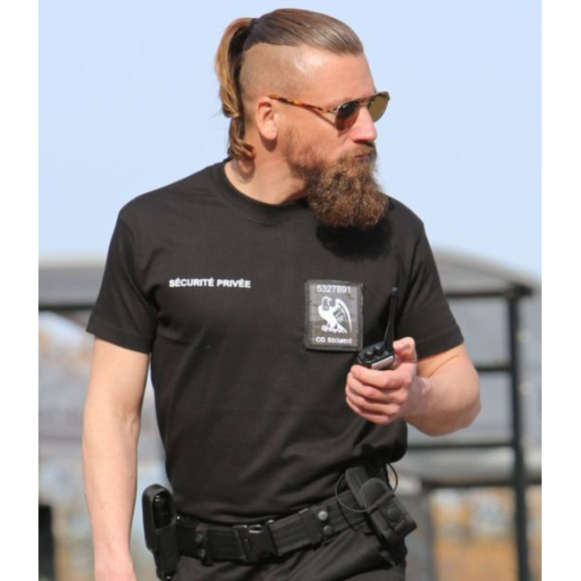 Schwarzes Security T-Shirt mit großem Nummernfenster - CityGuard