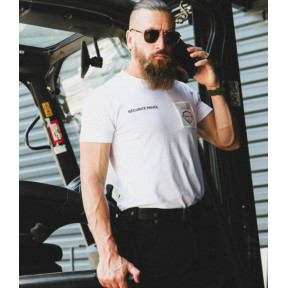 T-Shirt Sicherheit Weiß mit großem Nummernfenster - CityGuard