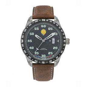 Montre ATHOS 2 bracelet cuir foncé - Patrouille de France