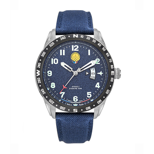 Horloge ATHOS 2 blauwe nylon armband - Patrouille de France
