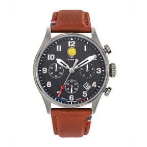 Montre ATHOS 7 bracelet cuir marron - Patrouille de France