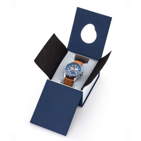 Montre ATHOS 8 bracelet cuir et cadran bleu - Patrouille de France