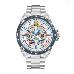 ATHOS 8 horloge metalen armband en witte wijzerplaat - Patrouille de France
