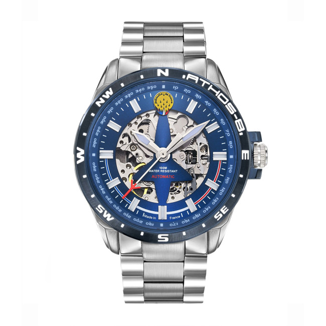 Montre ATHOS 8 bracelet métal et cadran bleu - Patrouille de France