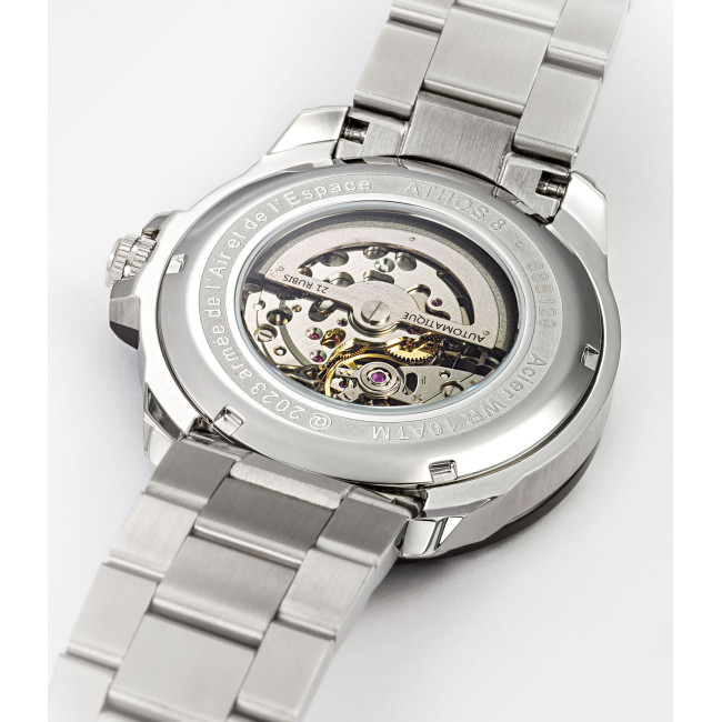ATHOS 8 Uhr mit Metallarmband und schwarzem Zifferblatt - Patrouille de France