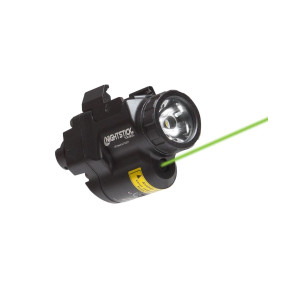 Compacte zaklamp voor handwapen korte rail + groene laser 650 lumen strobe 1 CR123 - Nightstick