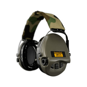 Gehoorbeschermingshelm Suprême Pro-X LED olijfgroen hoofdband camo stof - MSA Sordin