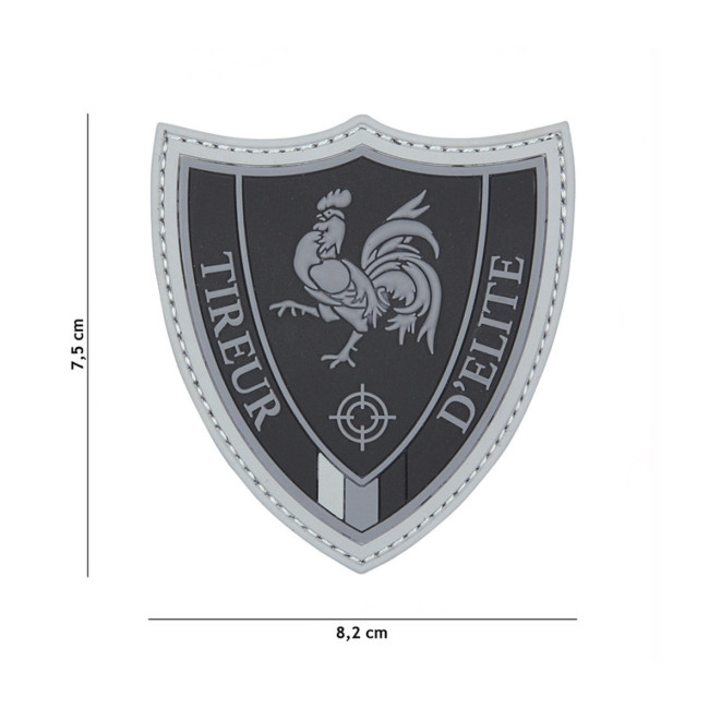 Scherpschutter patch in 3D PVC - grijs - 101 Inc