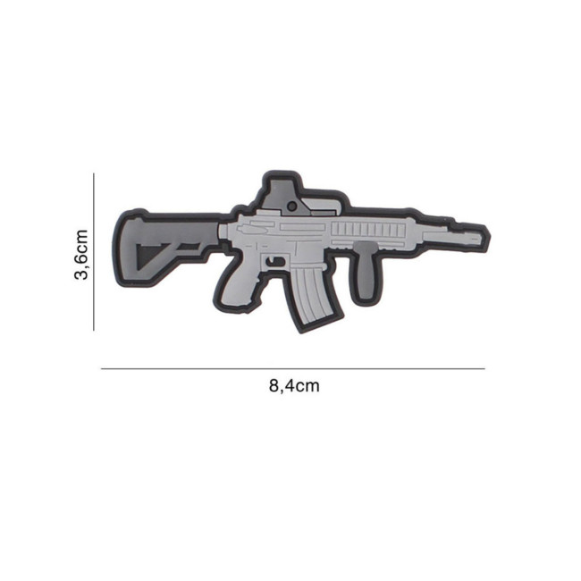Patch arme M4 en 3D PVC - gris - 101 Inc