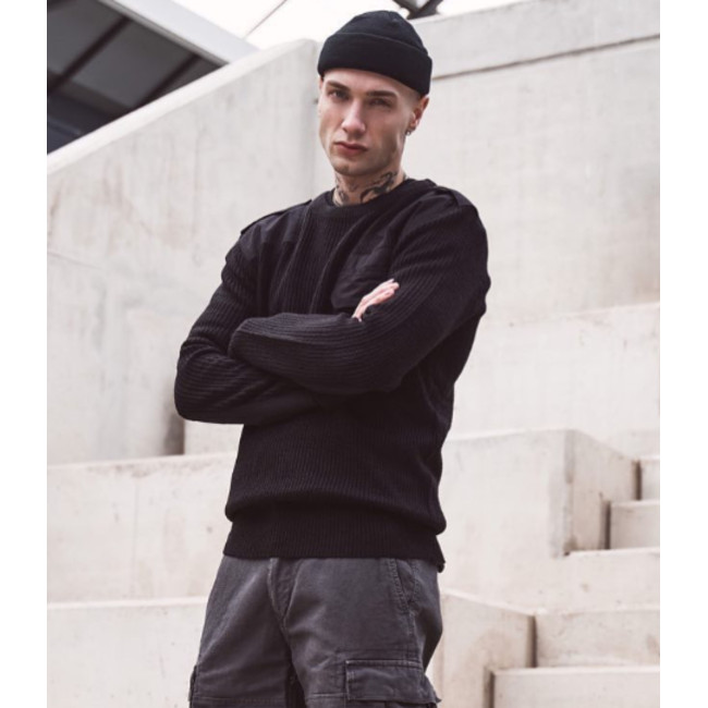 Pull col rond BW Noir - Brandit