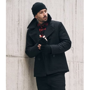 Manteau caban Marin laine Pea Coat Noir - Brandit