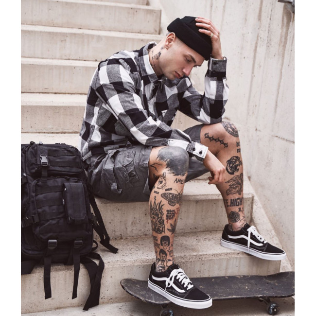 Flannel Geruit Overhemd Zwart & wit - Brandit