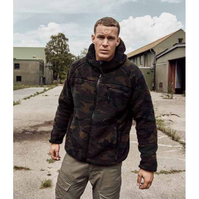 Veste polaire à capuche darkcamo - Brandit
