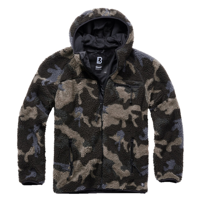 Veste polaire à capuche darkcamo - Brandit