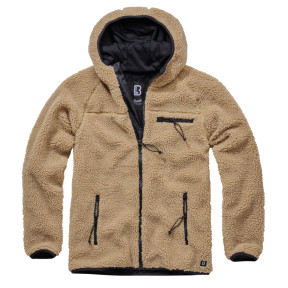 Fleece vest met capuchon camel - Brandit