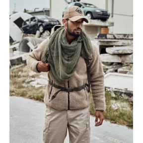 Fleece vest met capuchon camel - Brandit