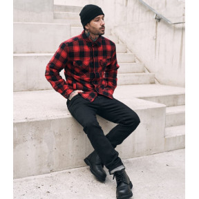 Veste en flanelle matelassée rouge/noir - Brandit