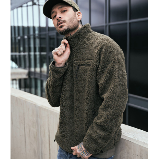Fleece-Sweatshirt mit Reißverschluss olivgrün - Brandit