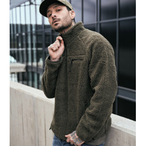 Fleece trui met rits olijf - Brandit
