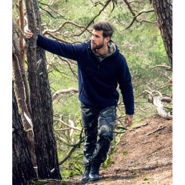 Fleece-Sweatshirt mit Reißverschluss Marine - Brandit