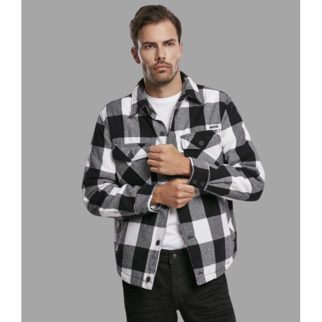 Veste en flanelle matelassée blanc/noir - Brandit