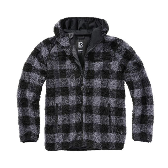 Bluza polarowa z kapturem czarna/szara - Brandit