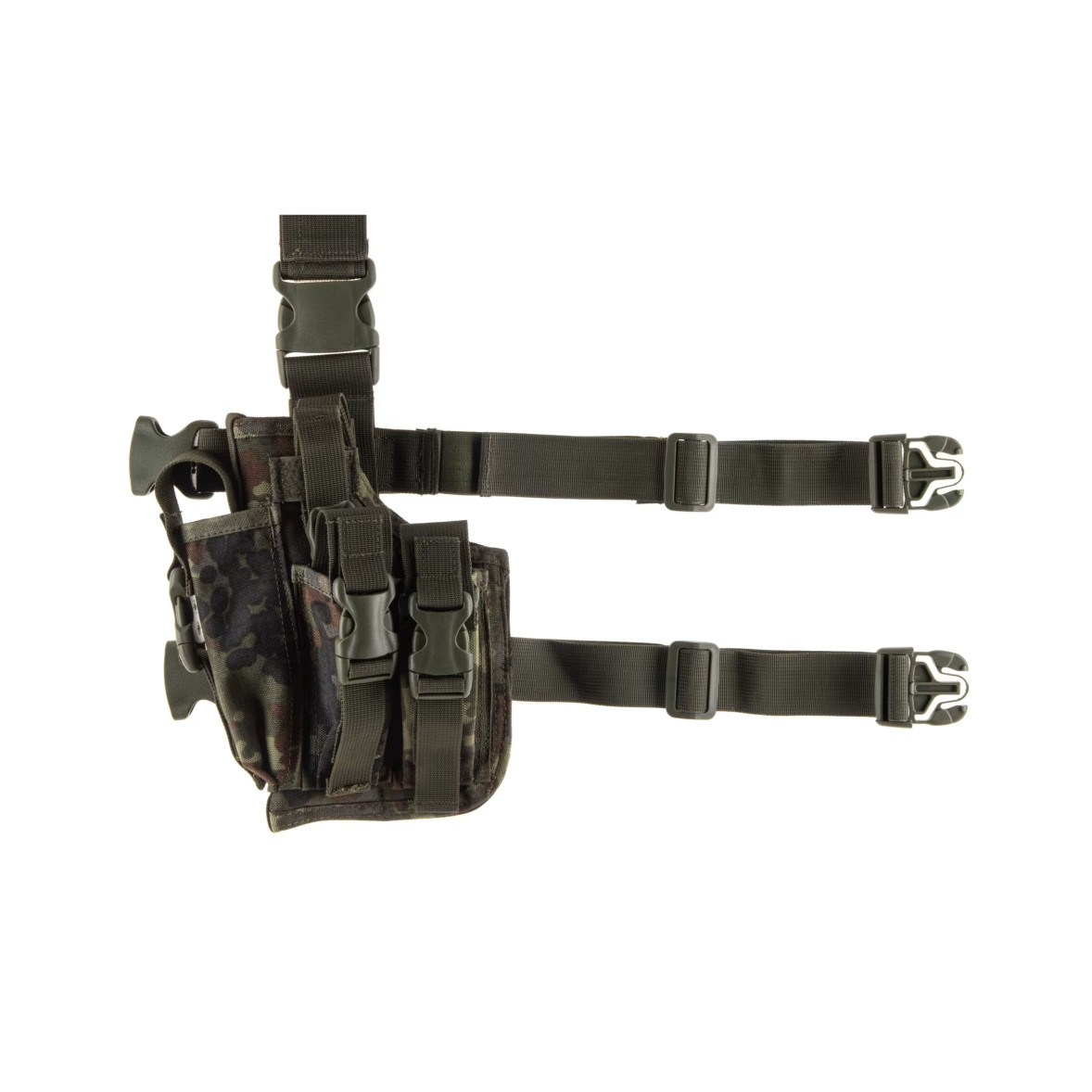 Holster de cuisse tactical avec pouch chargeur - black