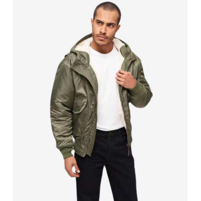 Aviator jas met capuchon CWU olive - Brandit