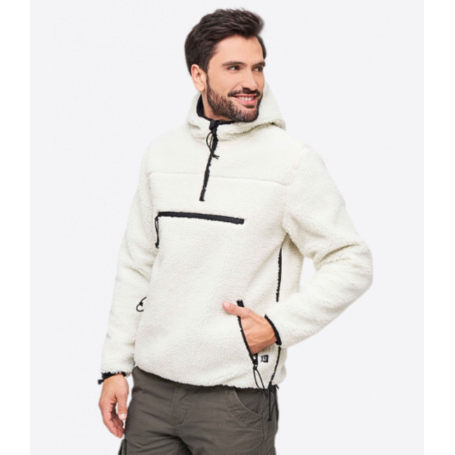 Hoodie met rits fleece wit - Brandit