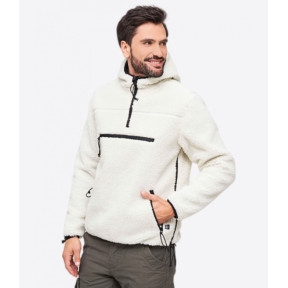 Bluza z kapturem polar z zamkiem biała - Brandit