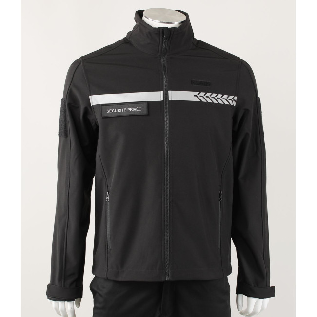 Private Security Softshell mit HV-Streifen Schwarz - Safetek by GK