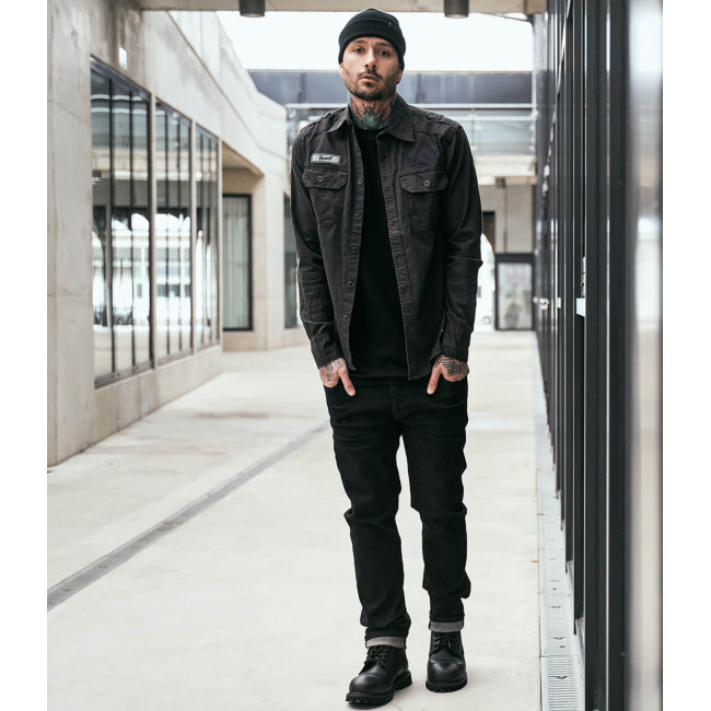Spodnie denim Mason czarne postarzane - Brandit