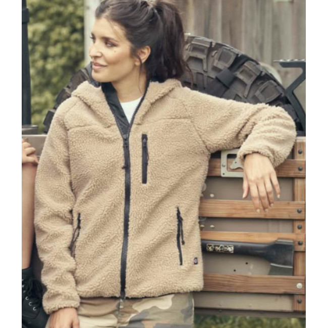 Veste femme polaire à capuche camel - Brandit