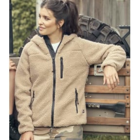 Veste femme polaire à capuche camel - Brandit
