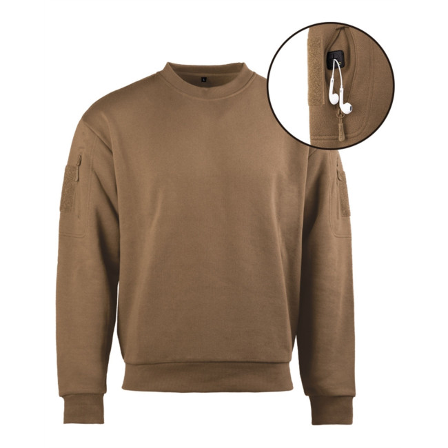 Sweatshirt tático com gola redonda - Coyote Escuro - Mil-Tec