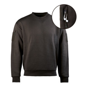 Sudadera táctica cuello redondo - Negro - Mil-Tec