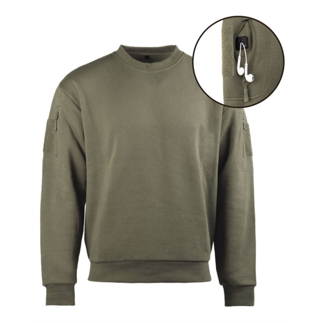 Sudadera táctica cuello redondo - Ranger Green - Mil-Tec
