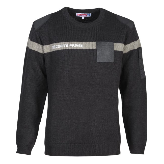 Maglione con striscia grigia Sicurezza Privata - Nero - CityGuard Maglione con striscia grigia Sicurezza Privata - Nero - CityGuard